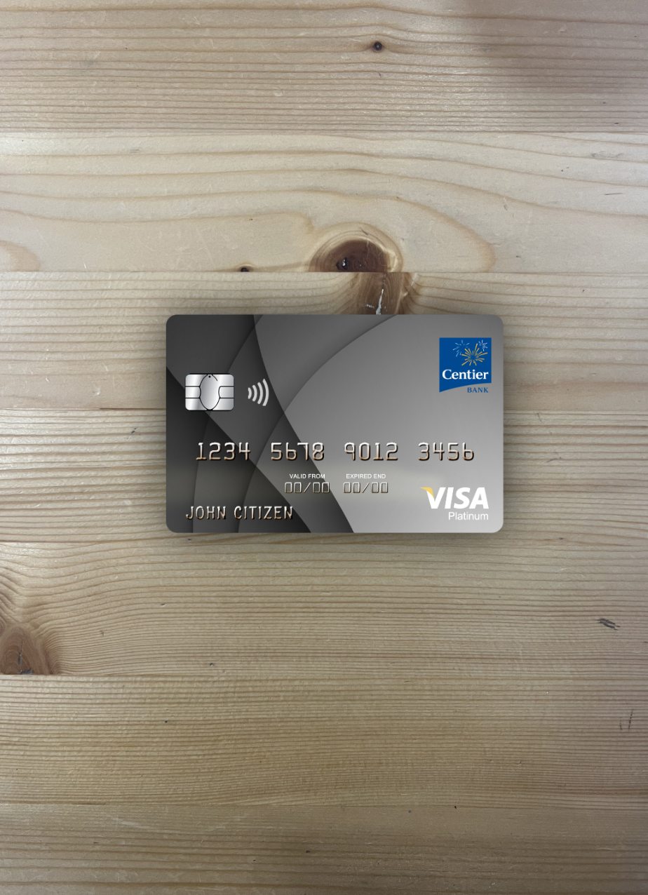 Download USA Indiana Centier bank visa platinum card photolook front Photoshop template